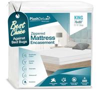 PlushDeluxe Coprimaterasso Con Cerniera, Impermeabile, Fodera Protettiva Su 6 Lati A Prova Di Cimici, (Misura 9-12 Pollici Di Altezza)