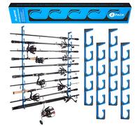 PLUSINNO H5 - Supporto orizzontale per canna da pesca/pali da pesca, per garage, parete o soffitto, in alluminio aeronautico, può contenere fino a 10 canne o combo o reti