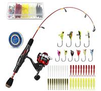 PLUSINNO Ice Fishing Rod, Ultralight and Sensitive Ice Fishing Rod and Reel Combo, 26"/27"/28" for Trout, Walleye, Perch, Panfish Bluegill Crappie