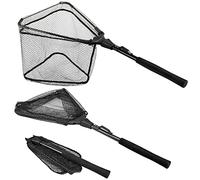 PLUSINNO - Retino da pesca per pesci, con manico telescopico pieghevole, rete in nylon resistente, cattura o rilascio sicuro dei pesci
