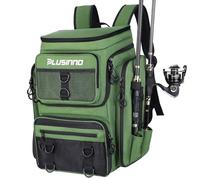 PLUSINNO Zaino per attrezzatura da pesca con porta canne - Verde