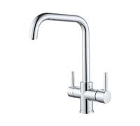 PLUSSEN 3 Vie Rubinetto Cucina Molla con Spirale e Doccetta Tira fuori estraibile per I Sistemi Osmosi Filtro L'acqua Acqua, Miscelatore Monoleva Monocomando per Lavello potabile (CFJS01-DU)