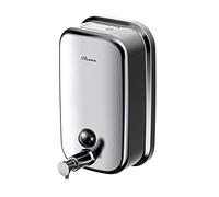 PLUSSEN Dispenser di sapone da parete in acciaio inox 304, dispenser di sapone per le mani liquido/gel per bagno (500ML)