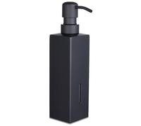 PLUSSEN Dispenser per sapone da 250 ml, in acciaio inossidabile, vuoto, per sapone e lozioni, per lavello del bagno e della cucina(13-nero)