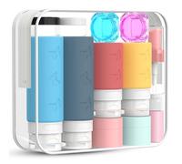 PLUSYES 26 Pezzi Flaconi da Viaggio in Silicone, Contenitori da Viaggio per Liquidi, Boccette da Viaggio 100ml 60ml per Shampoo, Lozione, Cosmetici