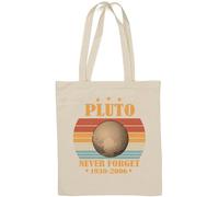 Pluto 1930 to 2006 Never Forget - Borsa tote in cotone naturale, colore: Bianco