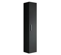 Pluto - Armadietto da bagno, mobile a scaffale, mobile alto, 150 cm, colore nero