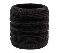 Pluto & Fox Scaldacollo Termico Unisex in Lana a Maglia con Fodera di Pecora per Inverno Caldo, Passamontagna per Ciclismo e Motociclismo, Nero 1, 22*47cm