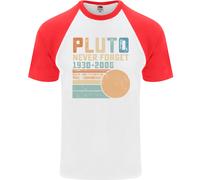 Pluto Mai Forget Spazio Planet Astronomia DA UOMO S/S Baseball T-Shirt