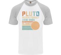 Pluto Mai Forget Spazio Planet Astronomia DA UOMO S/S Baseball T-Shirt