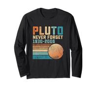 Pluto Never Forget Funny Astronomy Space Science Nerd Maglia a Manica