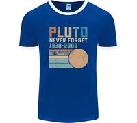 Pluto Never Forget Space Planet Astronomy Uomo Ringer T-Shirt FotL