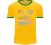 Pluto Never Forget Space Planet Astronomy Uomo Ringer T-Shirt FotL