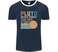 Pluto Never Forget Space Planet Astronomy Uomo Ringer T-Shirt FotL