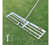 Plutohiker Rastrello livellatore per prato, 1,8 m, 101,2 x 25,4 cm, resistente, strumento di livellamento per livellare il prato, con manico in acciaio inox, per cortile, giardino, campo da golf,