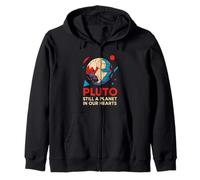 Plutone Still A Planet Vintage Uomo SpaceWolf Felpa con Cappuccio