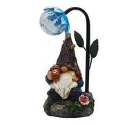 Pluuttiem Decorazione della Statua del Nano da Giardino, Decorazione della Luce Solare del LED Terrazza Esterna Balcone Decorazione del Prato del Cortile(Blu)