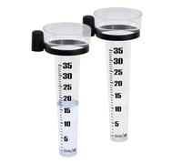 Pluviometro da 25 cm con scala e supporto, set da 2 pezzi, in plastica per stazioni meteorologiche, misuratore di quantità d'acqua, stazione meteo, accessorio per pluviometro, ombrometro, misuratore