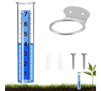 Pluviometro da Giardino | Misuratore di Precisione Trasparente con Pareti Ispessite Facilmente Leggibile | Misuratore della Quantità di Pioggia | per Utilizzo su Aree Esterni, Prato, Giardino, Fattori