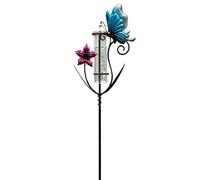 Pluviometro per esterni, con design a farfalla e , misuratore di pioggia, per esterni, giardino, prato, cortile, terrazza, recinzione, fattoria