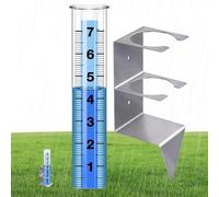 Pluviometro per esterni - Contatore 'acqua da giardino, strumento per utensili meteorologici, collettore per pioggia da cortile | Tubo trasparente con di montaggio e costruzione robusta per