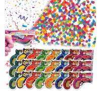 Pluvyze 24 cannoni biodegradabili per coriandoli, multicolore con lamina dorata, per feste generali, compleanni, matrimoni, Natale