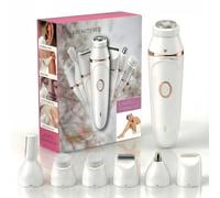 Pluxy Epilator 3.0 - Epilatore per viso da donna, 7 in 1, indolore, epilatore per il viso, ricaricabile, per viso, gambe, bikini, ascelle (L)