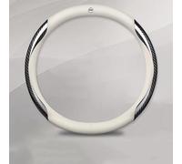 Pluysta Coprivolante in Pelle Microfibra per Volvo S90 S60 XC60 XC40 XC90 V40 V60 S60 S80 - Traspirante e Antiscivolo Copri Volante - Copertura Protezione Volante per Donna e Uomo,A White