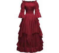 PLWEDDING Abito da donna gotico da strega medievale, costume da rinascimento vittoriano, 2XL/3XL)