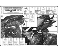 PLX166 GIVI PORTAVALIGIE LATERALI V35 per HONDA VFR 800 VTEC 2002 2003 2004 2005