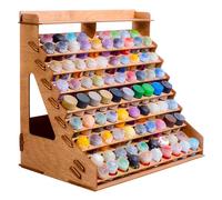 Plydolex Organizer in legno per 87 bottiglie di vernice e 14 pennelli, porta pennelli con 6 supporti in miniatura e ripiano superiore, comodo supporto per pittura in miniatura