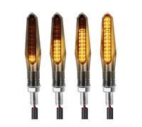Plyft 2/4PCS Indicatori di per moto Lampeggianti Segnali direzione sequenziali che scorrono Luci Lampada a LED ambrata per per scooter Off per Road(4pcs)