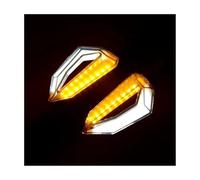 Plyft Coppia frecce per moto per luci di segnalazione Lampada ambra Segnali sinistra destra Indicatori lampeggianti 3 fili universali(A)