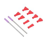 Plyisty 2 Pezzi di Paglia in Acciaio Inossidabile 8pcs Blow Ugelli Fissati per Opere d'arte Accurate, Ideali per le Tecniche di Fiore e Olandese per la Panorama (rosso)