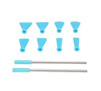 Plyisty 2 Pezzi di Paglia in Acciaio Inossidabile 8pcs Blow Ugelli Fissati per Opere d'arte Accurate, Ideali per le Tecniche di Fiore e Olandese per la Panorama (BLUE)