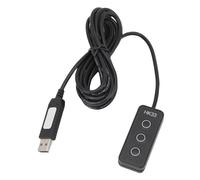 Plyisty 3 Tasti Mini Tastiera, Tastiera da Gioco Cablata USB con Progettazione di Braille, Feedback delle Vibrazioni del Suono, Chiave di Programmazione Macro USB Magnetica, Funzione (BLACK)
