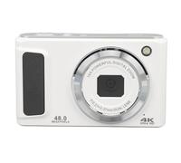 Plyisty 4K UHD 48MP AutoFocus Digital Camera per, Piccola Fotocamera con Doppio Obiettivo per Selfie e Video, Materiale ABS (WHITE)