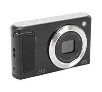 Plyisty 4K UHD 48MP AutoFocus Digital Camera per, Piccola Fotocamera con Doppio Obiettivo per Selfie e Video, Materiale ABS (BLACK)