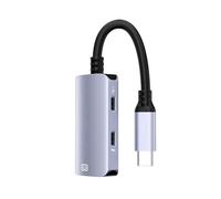 Plyisty Adattatore per Occhiali da USB C a AR, Ricarica PD da 65 W e Splitter Video 4K 60 Hz, Hub di Riproduzione e Ricarica per Steam Deck ROG Ally per XREAL Air 2 per One RayNeo