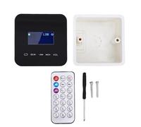 Plyisty Amplificatore Musicale Da Parete, 2 Canali, Bluetooth 5.0, Telecomando Wireless A Infrarossi, Schermo LCD Da 1,7 Pollici, Collegamento Di 2 Altoparlanti, Supporto MP3 WMA WAV (BLACK)
