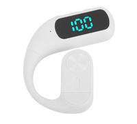 Plyisty Auricolare Bluetooth V5.4, Earpiece a Orecchie Singolo Earphone, Microfono di Cancellazione del Rumore, Display Digitale, Wireless per attività di Guida per Ufficio (WHITE)