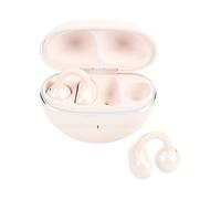 Plyisty Auricolari a Clip, Comode Cuffie Wireless Bluetooth 6.0 a Orecchio Aperto con 40 Ore di Riproduzione IPX7 Microfono con Cancellazione del Rumore AI Resistente All'acqua, per Sport, (WHITE)