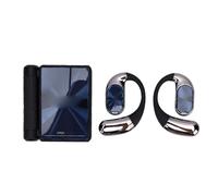 Plyisty Auricolari Bluetooth, Design Aperto con Gancio per L'orecchio a Doppia Piega con Bluetooth 6.0 IPX5 Driver di Conduzione 'aria da 14,2 Mm Impermeabili, per L'allenamento, lo Studio (BLACK)