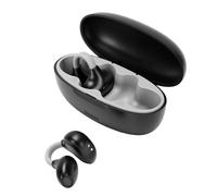 Plyisty Auricolari con Clip, Cuffie Auricolari Aperte Wireless Bluetooth 6.0 IPX7 Suono Stereo Impermeabile con Microfono con Cancellazione del Rumore AI 40 Ore di Riproduzione (Grigio)