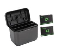 Plyisty Caricatore USB a 2 Canali con Batteria Sostitutiva da 2 Pacchi, Circuito di Protezione Integrato, Supporto Ricarica Rapida PD, capacità Elevata 2500 MAh, per Fotocamera X4