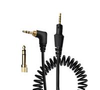 Plyisty Cavo Audio Arrotolato per Pioneer DJ HDJ-CUE1 HDJ-CUE1BT HDJ-X5 HDJ-X7 HDJ-S7 Cuffie, Cavo di Estensione Angolo Retto a 90 Gradi, con Adattatore da 6,35 Mm