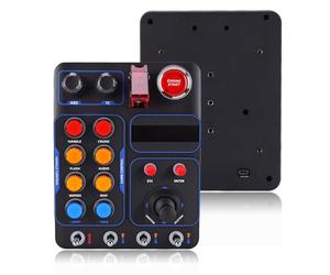 Plyisty CB1 Racing Button Box, Comando Di Guida Simulato Con 19 Pulsanti, 30 Opzioni Programmabili, Retroilluminazione RGB, Porta USB, Per PC 11 10 8 7