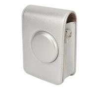 Plyisty Custodia per Fotocamera Istantanea, Custodia retrò in Pelle PU per Polaroid Mini EVO, Custodia Protettiva con Tracolla Regolabile Rimovibile (SILVER)