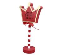 Plyisty Delicate Babbo Natale Stop Qui Segna l'arredamento di Natale in Legno Vintage per la Scena della Finestra del Negozio (#2)
