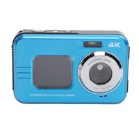 Plyisty Fotocamera Subacquea 4K, Fotocamera Digitale Impermeabile a Doppio Schermo con Messa a Fuoco Automatica da 48 MP con Scheda da 32 GB per Snorkeling, Nuoto, Immersioni (Blue)
